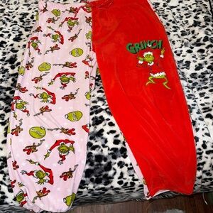 Dr. Seuss Grinch Pajama Pants - Pink and Red